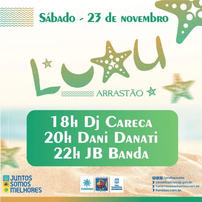 Luau Arrastão ocorre neste sábado na Praia do Arrastão
