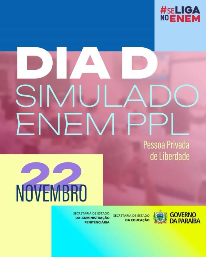 Secretaria da Educação e SEAP-PB aplicam simulados presenciais para Enem PPL 2024