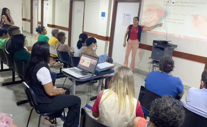Pacientes e acompanhantes durante a palestra sobre doação de sangue e medula óssea - Foto: Gláucia Mendes/Governo do Tocantins
