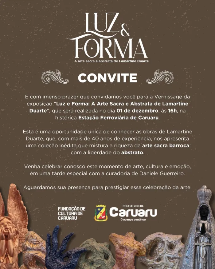Estação Ferroviária recebe exposição “Luz e Forma: A Arte Sacra e Abstrata de Lamartine Duarte” a partir de domingo (1º)