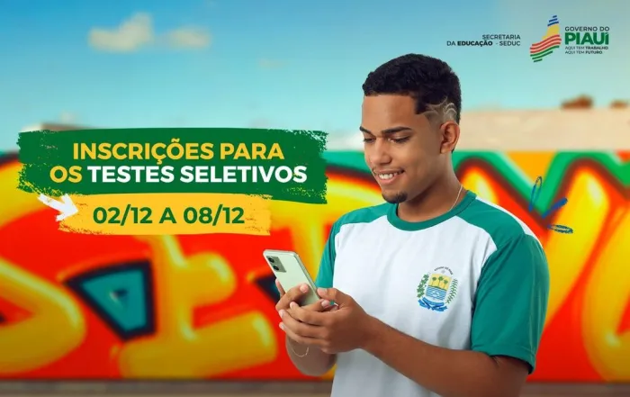 Seduc abre inscrições para teste seletivo em 22 escolas de Tempo Integral e Educação Profissional