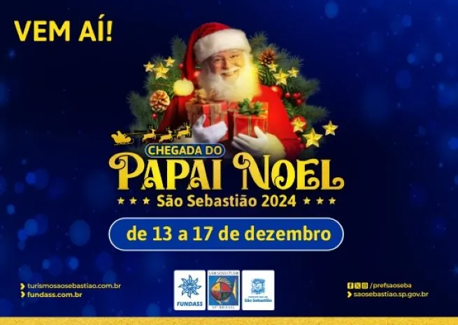 São Sebastião celebra magia do Natal com Chegada do Papai Noel e Desfiles Natalinos no mês de dezembro