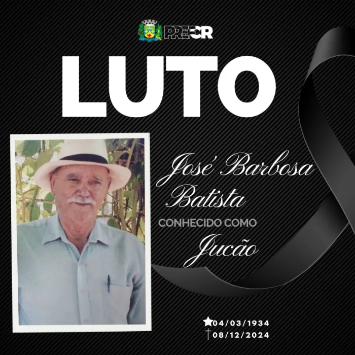 Costa Rica decreta Luto Oficial pelo falecimento do ex-prefeito Jucão neste...