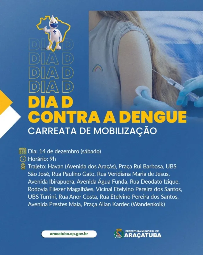 Araçatuba faz carreata para alertar sobre a dengue