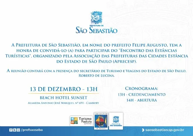 São Sebastião recebe Encontro do Prefeitos Eleitos e Reeleitos da Aprecesp