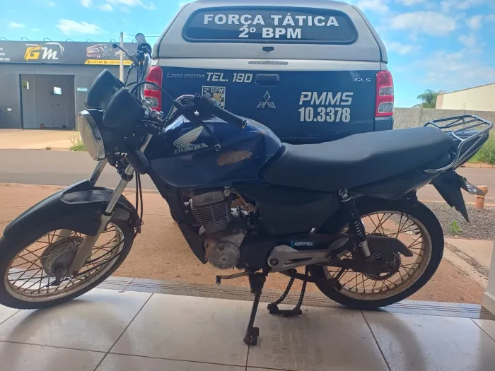 Polícia Militar em Três Lagoas recupera motocicleta furtada