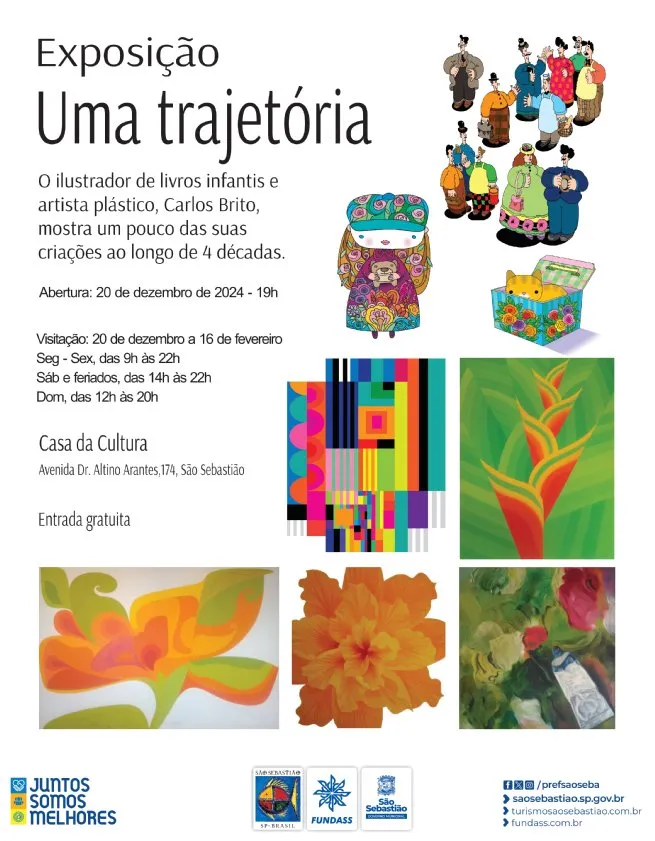 Casa da Cultura recebe exposição ‘Uma Trajetória’ do artista plástico e ilustrador de livros infantis Carlos Brito