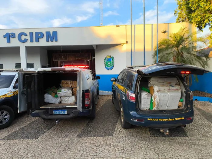 Ação conjunta entre 11º BPM, 1ª CIPM e PRF resulta na apreensão de quase meia tonelada de droga