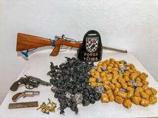 Polícia Militar apreende armas e drogas em operação no Bairro Novo Horizonte, em Rio Verde
