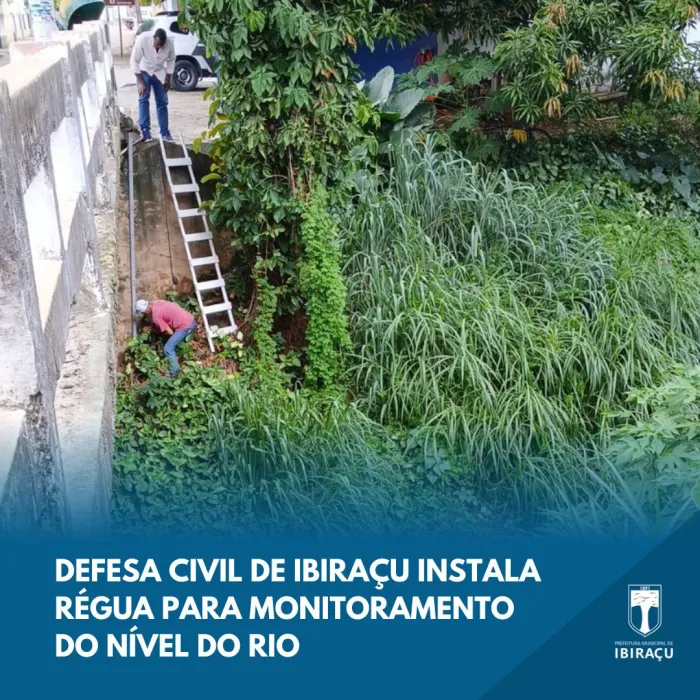 Defesa Civil de Ibiraçu Instala Régua para Monitoramento do Nível do Rio