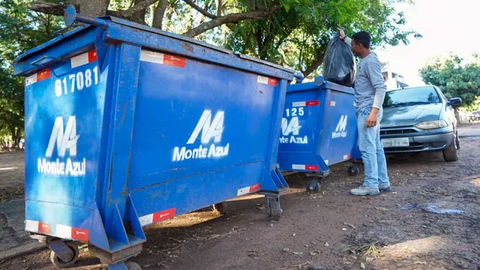 Monte Azul disponibiliza contêineres para coleta de lixo em Taveira