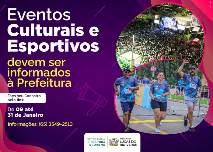 Eventos Culturais e Esportivos devem ser informados à Prefeitura