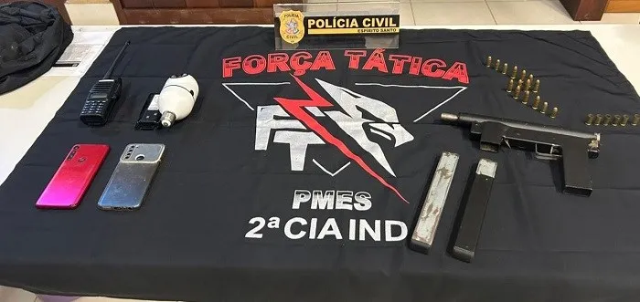 PM apreende submetralhadora e granadas artesanais em Conceição do Castelo