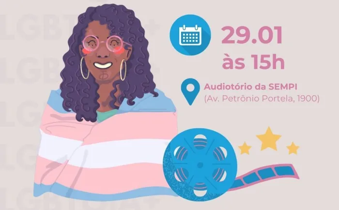 Secretaria das Mulheres promove Cine Trans em alusão ao mês da visibilidade trans