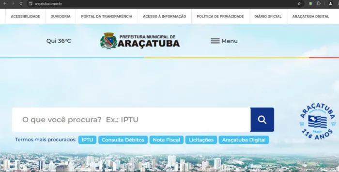 IPTU 2025 de Araçatuba já tem download disponível em site