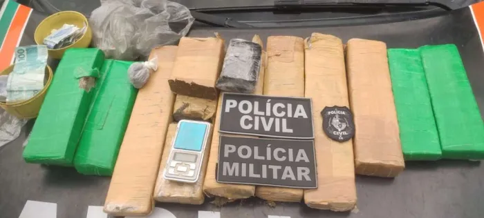 Suspeito em posse de quase 10 kg de drogas é preso pelas Polícias Civil e Militar em Assaré