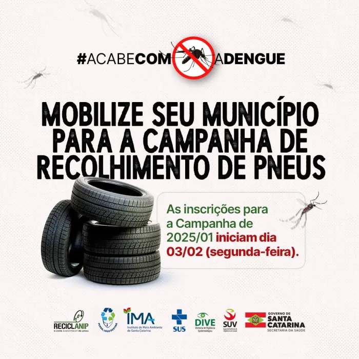 Prevenção à Dengue: abertas inscrições para Campanha de Recolhimento de Pneus Inservíveis