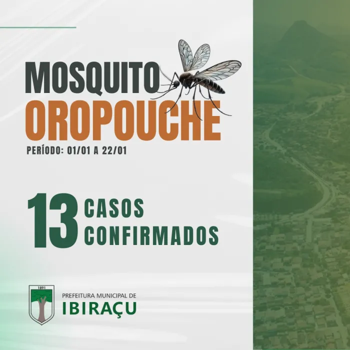 MUNICÍPIO CONFIRMA 13 CASOS DE OROPOUCHE
