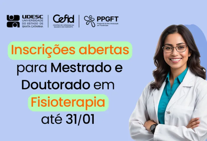 Mestrado e doutorado em Fisioterapia da Udesc Cefid aceitam inscrições em Florianópolis até sexta