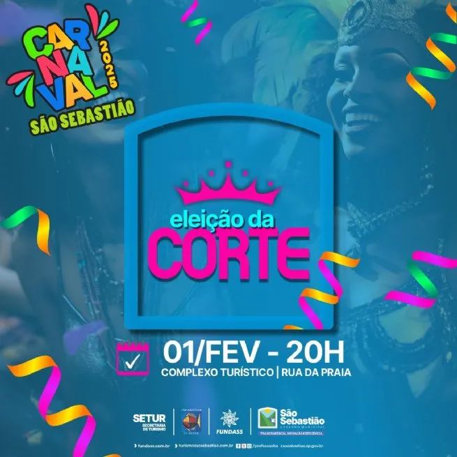 São Sebastião elege sua nova Corte do Carnaval 2025 neste sábado