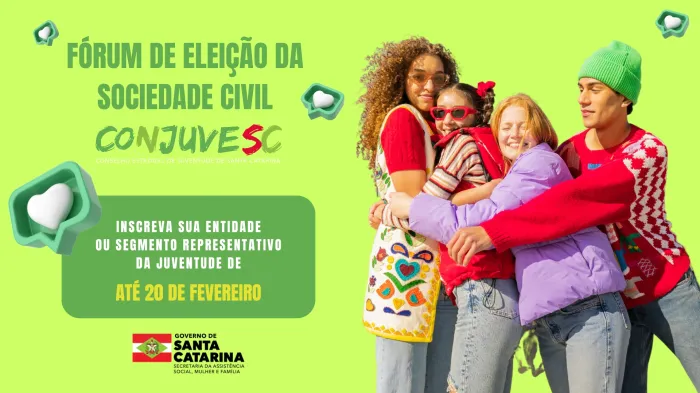 Inscrições para composição do Conselho Estadual da Juventude de SC terminam em 20 de fevereiro