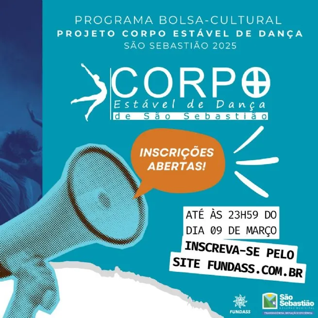Prefeitura abre inscrições do Programa Bolsa-Cultural - Projeto Corpo Estável de Dança de São Sebastião 2025
