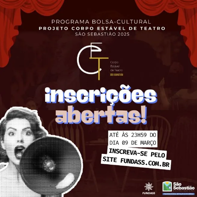 Abertas inscrições para o Projeto Corpo Estável de Teatro de São Sebastião 2025