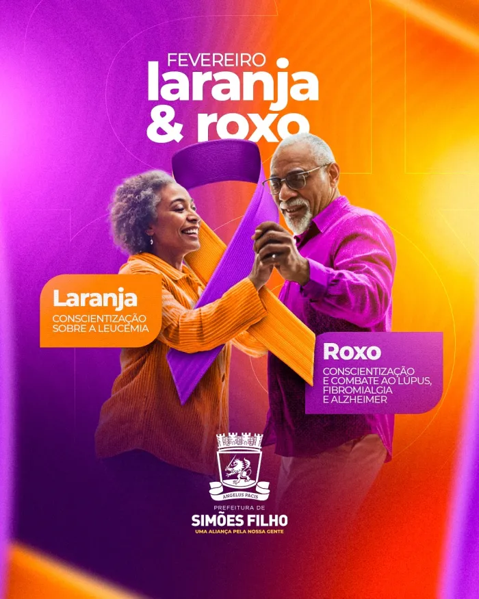 Prefeitura de Simões Filho reforça a conscientização no Fevereiro Laranja e Roxo