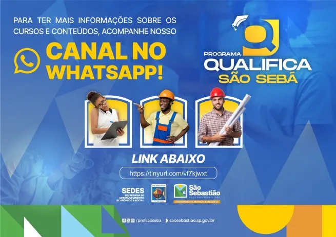 Centro Integrado Profissionalizante de São Sebastião divulga cursos de formação em canal do WhatsApp