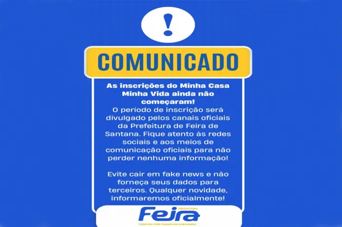 Prefeitura alerta para falsas informações sobre inscrições no Minha Casa Minha Vida