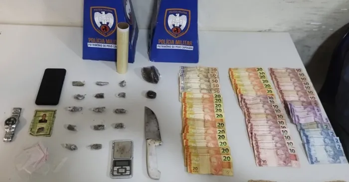 Militares do 10º Batalhão apreendem drogas e dinheiro em Guarapari