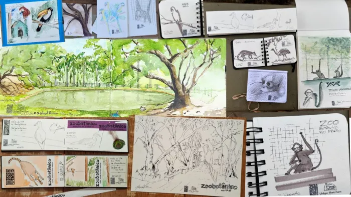 Zoobotânico é desenhado por Urban Sketchers