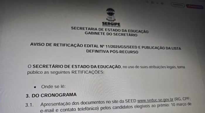 Secretaria de Estado da Educação divulga lista de alunos classificados no ‘Educação Nota 10 Enem’