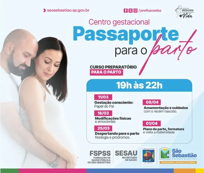 São Sebastião realiza ‘Passaporte para o Parto’ com vistas a incluir os pais na gravidez