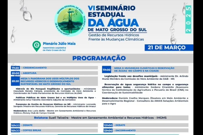 VI Seminário Estadual da Água Discute Gestão de Recursos Hídricos 