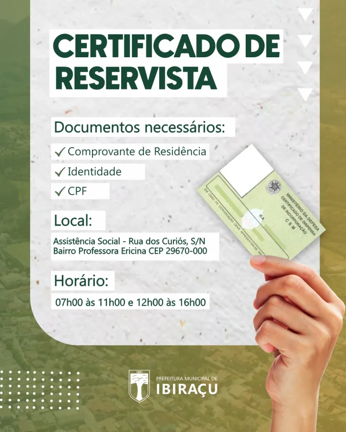 EMISSÃO DE CERTIFICADO DE RESERVISTA