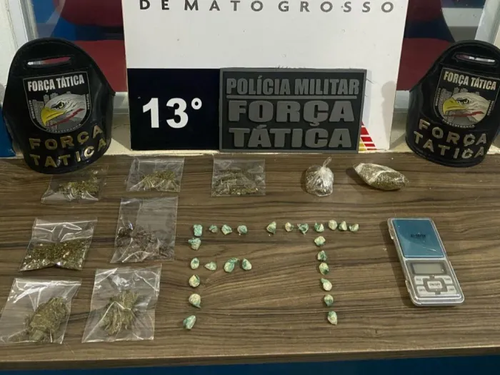 Força Tática prende homem com porções de maconha e pasta base em Lucas do Rio Verde