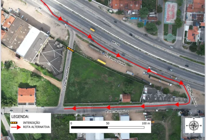 Trecho da Travessa Visconde de Inhaúma será interditado para garantir mais segurança aos condutores