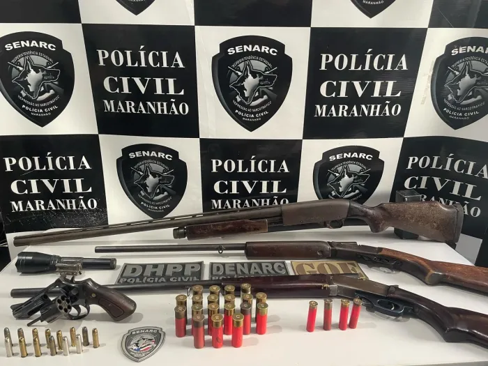 Quatro armas são apreendidas e um suspeito é preso em ação da Polícia Civil em Timon