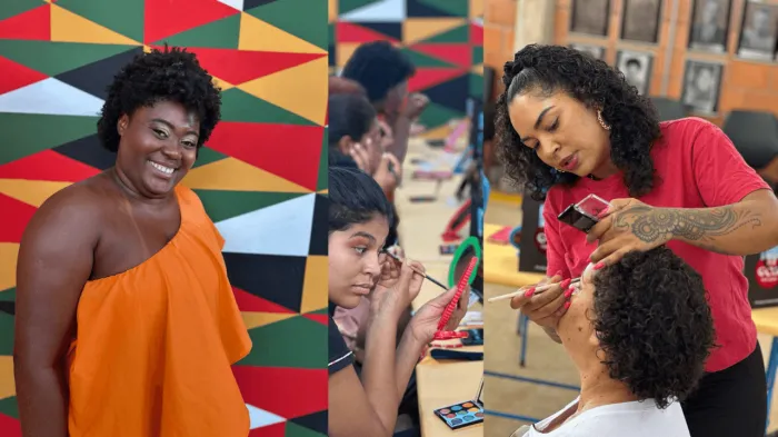 Oficina de maquiagem celebra estética negra