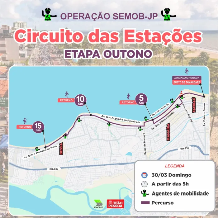Eventos esportivos recebem apoio operacional da Semob-JP neste final de semana