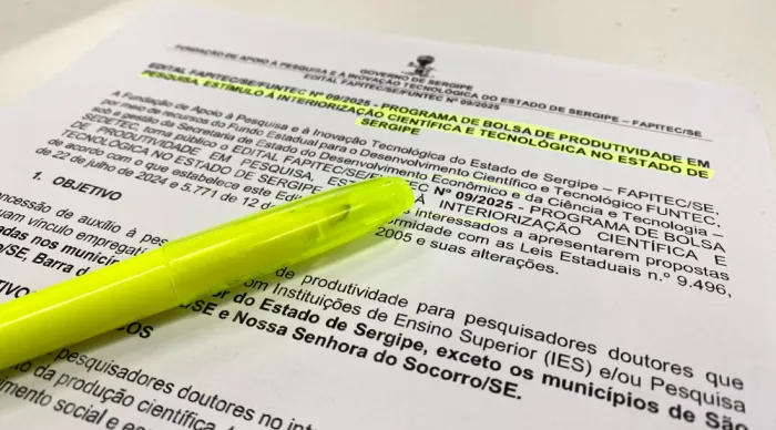 Fapitec/SE divulga edital inédito para bolsas de pesquisa no interior sergipano