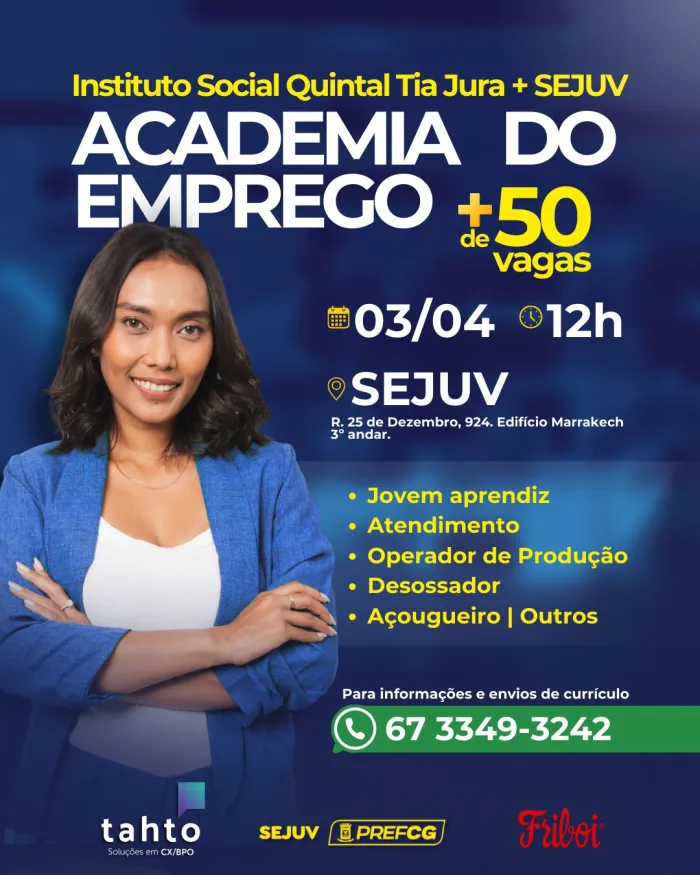 Sejuv promove balcão de emprego voltado para juventude nesta quinta-feira (3)