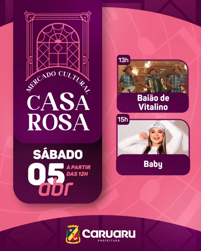 Mercado Cultural Casa Rosa realiza programação de forró e rock neste fim de semana