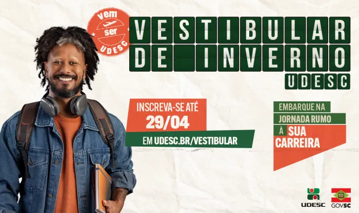 Inscrições para o Vestibular de Inverno 2025 da Udesc seguem até 29 de abril