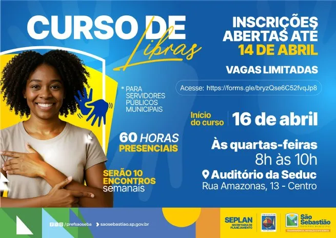 Secretaria de Planejamento abre inscrições em curso de Libras para servidores municipais