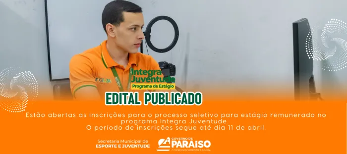 Prefeitura de Paraíso abre processo seletivo para estágio remunerado