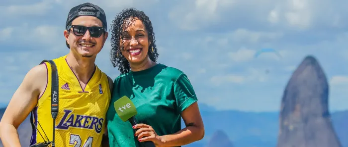 Equipe voa de parapente ao vivo no TVE Revista
