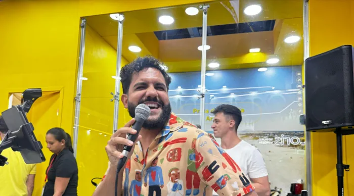 Com muito forró e alegria, Pedro Lua encantou e animou o público para divulgar os festejos juninos de Sergipe / Foto: Pietro Lobo/Setur