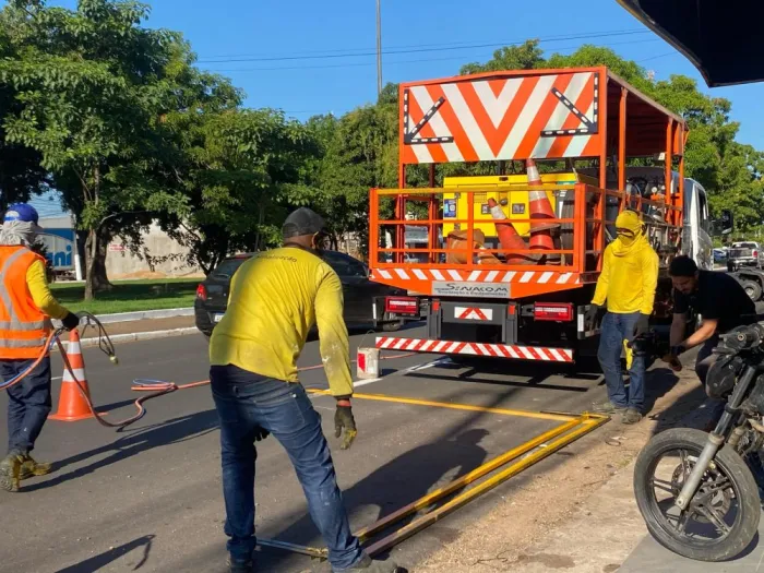 Obras: Avenidas VP-3 e VP-7 recebem sinalização após o recapeamento
